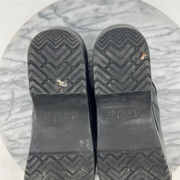 Dansko Nursing Clog Womens 40 Black Leather Wedge Comfort Shoes Professional - Picture 8 of 13